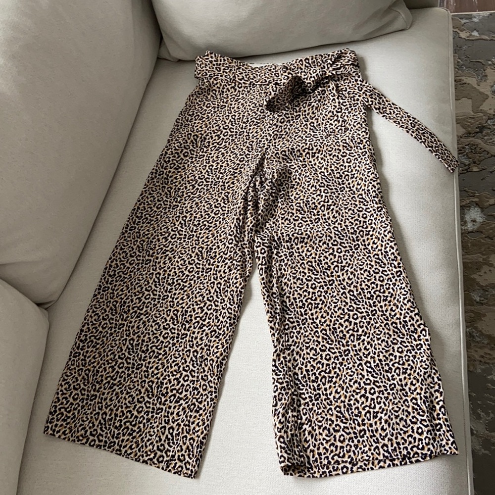 J Crew leopard pants.